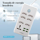 🔌Tomada de extensão Brasil: filtro de linha com soquete USB, 100-220 V e 10 A!
